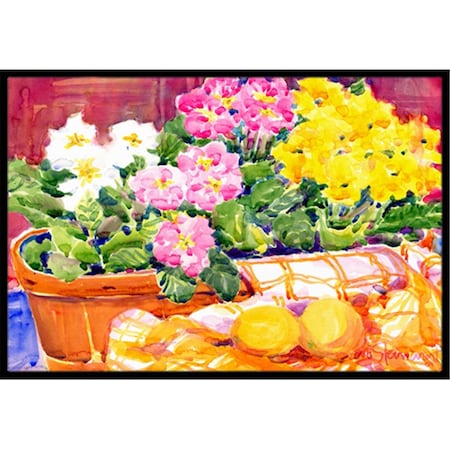 Carolines Treasures Flower - Primroses Indoor Or Outdoor Mat - 18 x 27 in. 6061MAT
